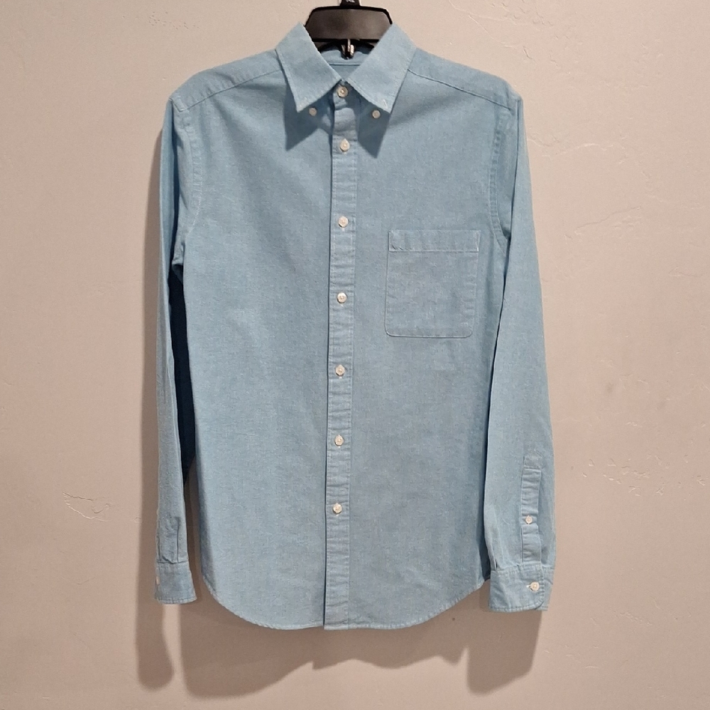 Merona Casual Light Blue Button-Down Shirt Size Small